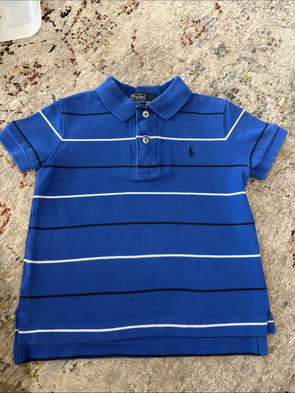 Polo by Ralph Lauren Royal Blue Striped Short-Sleeve Polo